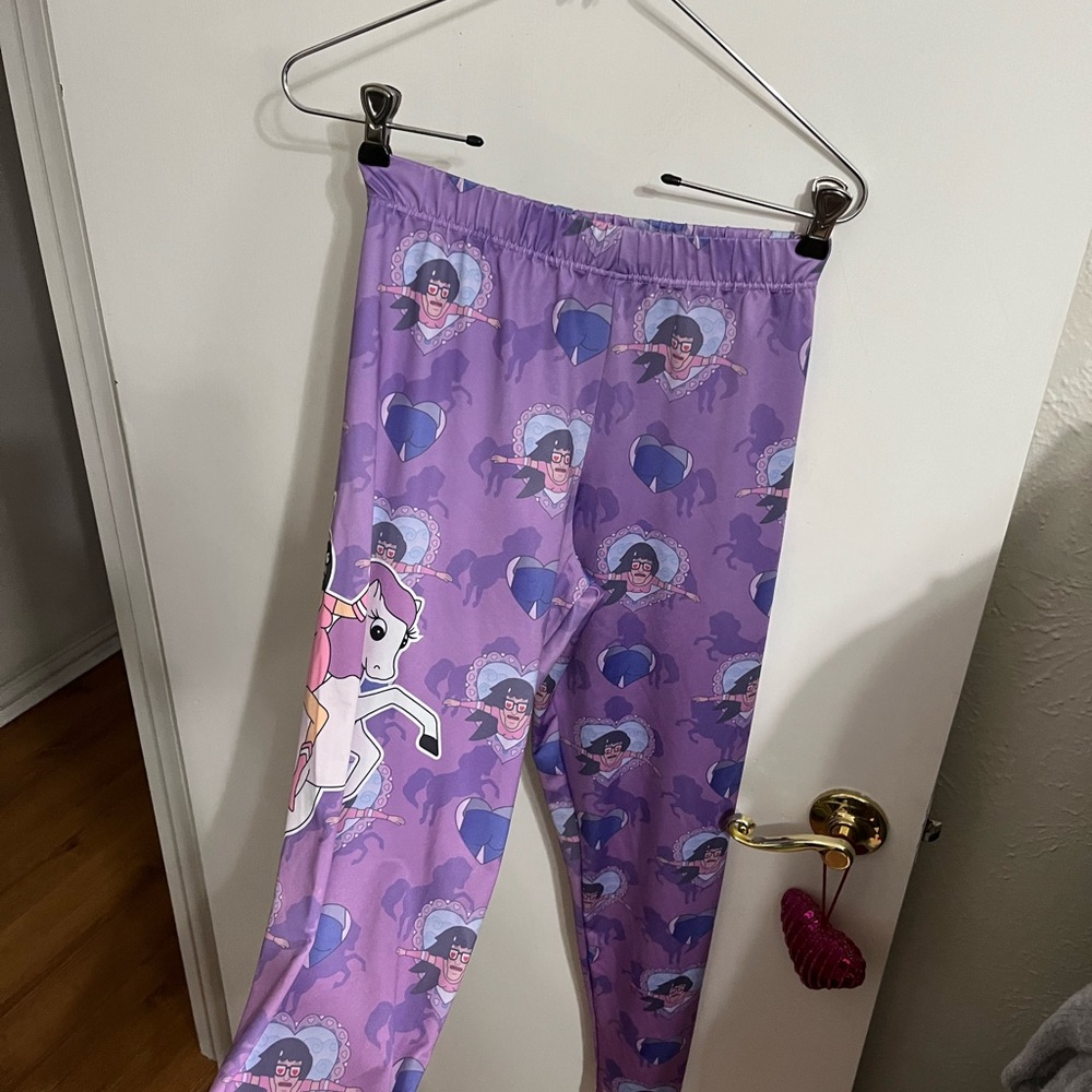 Loot Crate Purple and White Patterned Leggings